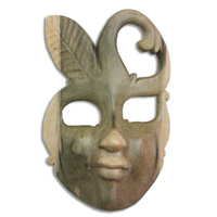 Wooden Mask Carving, Hand Carved From Waru Wood