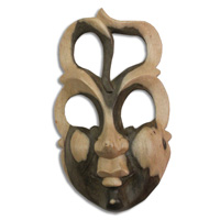 Wooden Mask Carving, Hand Carved From Waru Wood