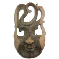 Wooden Mask Carving, Hand Carved From Waru Wood