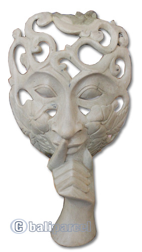Wooden Mask Carving, Hand Carved From Waru Wood