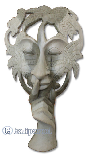 Wooden Mask Carving, Hand Carved From Waru Wood