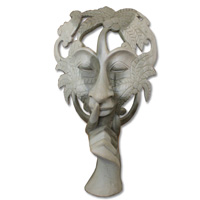 Wooden Mask Carving, Hand Carved From Waru Wood