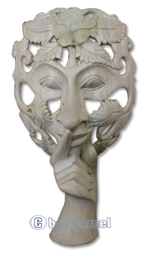 Wooden Mask Carving, Hand Carved From Waru Wood