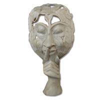 Wooden Mask Carving, Hand Carved From Waru Wood