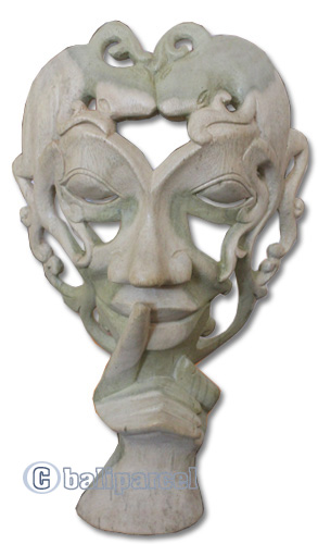 Wooden Mask Carving, Hand Carved From Waru Wood