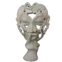 Wooden Mask Carving, Hand Carved From Waru Wood