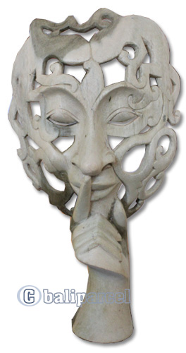 Wooden Mask Carving, Hand Carved From Waru Wood