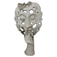 Wooden Mask Carving, Hand Carved From Waru Wood