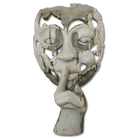 Wooden Mask Carving, Hand Carved From Waru Wood