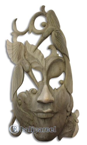 Wooden Mask Carving, Hand Carved From Waru Wood