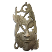 Wooden Mask Carving, Hand Carved From Waru Wood