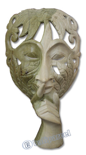 Wooden Mask Carving, Hand Carved From Waru Wood