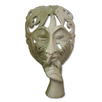 Wooden Mask Carving, Hand Carved From Waru Wood