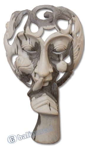 Wooden Mask Carving, Hand Carved From Waru Wood