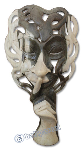 Wooden Mask Carving, Hand Carved From Waru Wood