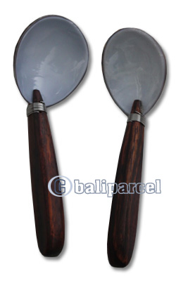 Wooden Soup Spoon With Shell, Hand Carved From Sono Wood