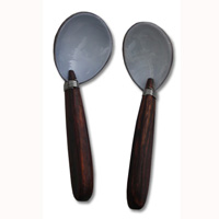 Wooden Soup Spoon With Shell, Hand Carved From Sono Wood
