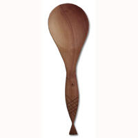 Wooden Spoon For Rice, Hand Carved From Saba Wood