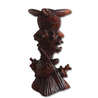Wooden 2 Turtle, Hand Carved From Suar Wood With Brown Polished