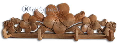 Wooden Wallhanging, Hanger, Made From Suar Wood Natural Polished