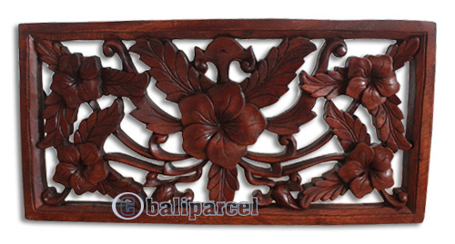 Wooden Cambodia Wallhanging, Hand Carved From Suar Wood With Brown Polished
