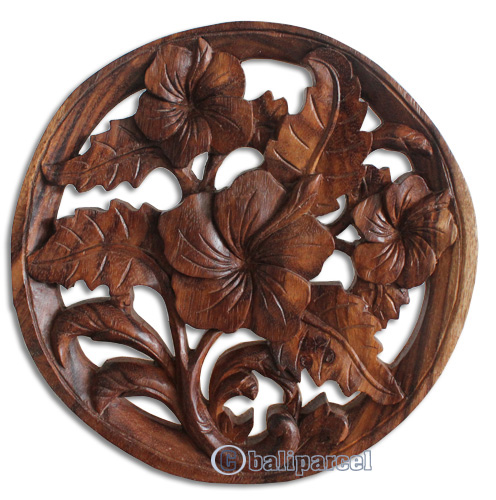 Wooden Cambodia Wallhanging, Hand Carved From Suar Wood With Natural Polished