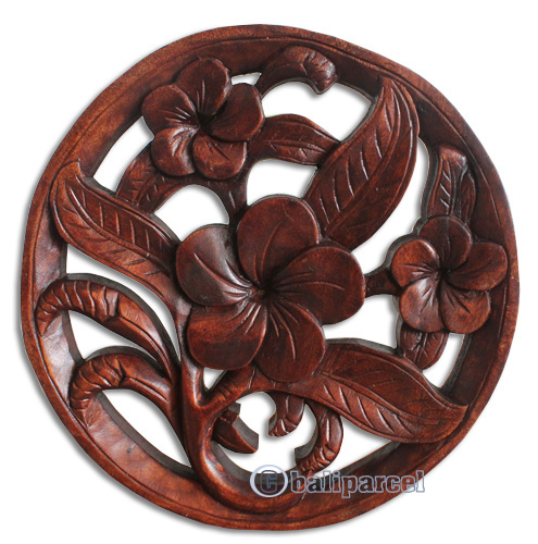 Wooden Cambodia Wallhanging, Hand Carved From Suar Wood With Brown Polished