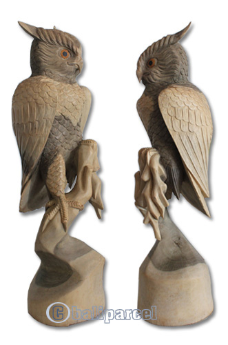 Wooden Owl, Hand Carved From Waru Wood
