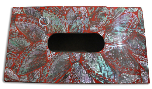 Tissue Holder, Handmade From Shell With Resin