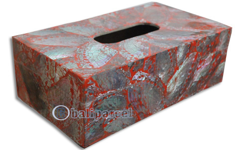 Tissue Holder, Handmade From Shell With Resin