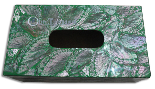 Tissue Holder, Handmade From Shell With Resin