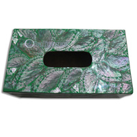 Tissue Holder, Handmade From Shell With Resin