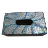 Tissue Holder, Handmade From Shell With Resin