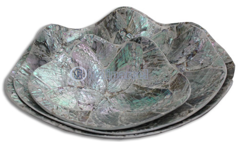 Plate, Set Of 3, Made Form Shell