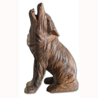 Wooden Wolves, Hand Carved From Suar Wood