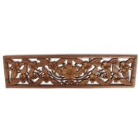 Wooden Cambodia Wallhanging, Hand Carved From Suar Wood With Natural Polished