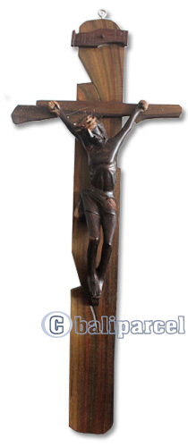 Wooden Yesus Wallhanging, Hand Carved From Sono Wood With Natural Polished