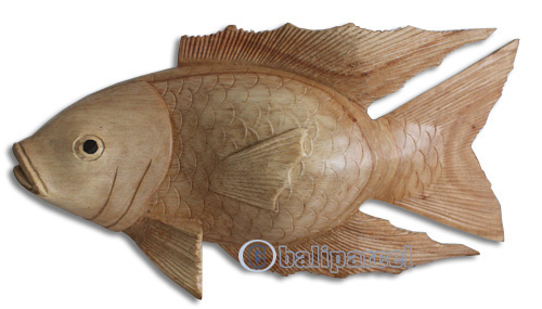 Wooden Fish, Hand Carved From Hibiscus Wood With Natural Polished