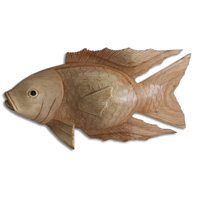 Wooden Fish, Hand Carved From Hibiscus Wood With Natural Polished
