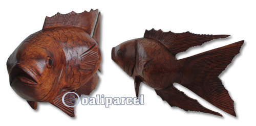 Wooden Fish, Hand Carved From Hibiscus Wood With Brown Polished