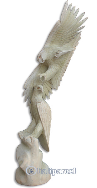 Wooden 2 Eagle, Hand Carved From Waru Wood