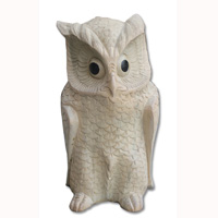 Wooden Owl, Hand Carved From Waru Wood