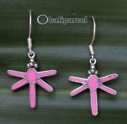 Earring From Silver With Resin