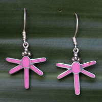 Earring From Silver With Resin