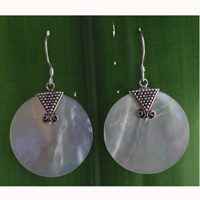 Earring From Silver With Shell