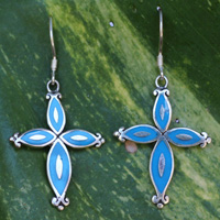 Earring From Silver With Resin