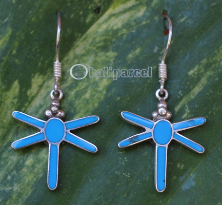 Earring From Silver With Resin