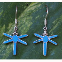Earring From Silver With Resin
