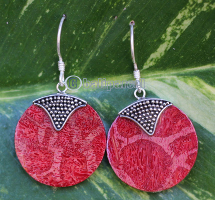 Earring From Silver With Coral