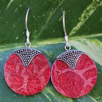 Earring From Silver With Coral